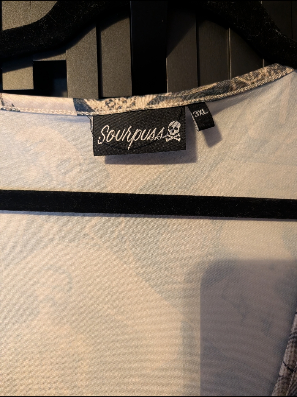 Sourpuss Black & Cream Tattoo Portrait Scoop Top - Picture 2 of 3